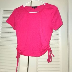 Hot Pink Short Sleeve Summer Crop Top